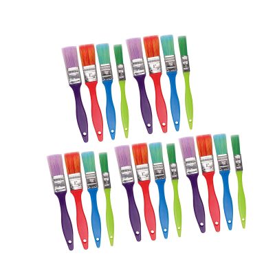 20Pcs Children Paint Brush Colorful Nylon Bristle Paint Brush for Kid Student Oil Acrylics Watercolor Gouache Painting