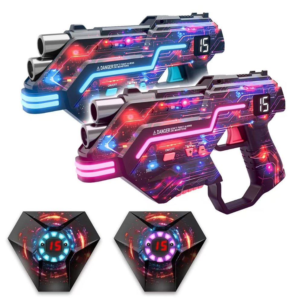 Laser Tag Guns Set of 2: LED Vest Setting | Dynamic Barrel | Fun Ideas Age 8+ Year Old Toys | Lazer Game Teen Boys & Girls Outdoor Activity | Gift for Kids, Teens & Adults