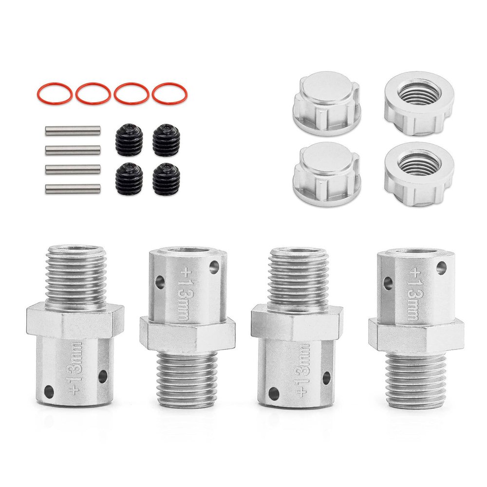 4PCS 13mm Aluminum Alloy Hex Adapter Replacement for ARRMA 1/8 6S Kraton Outcast Fireteam Typhon