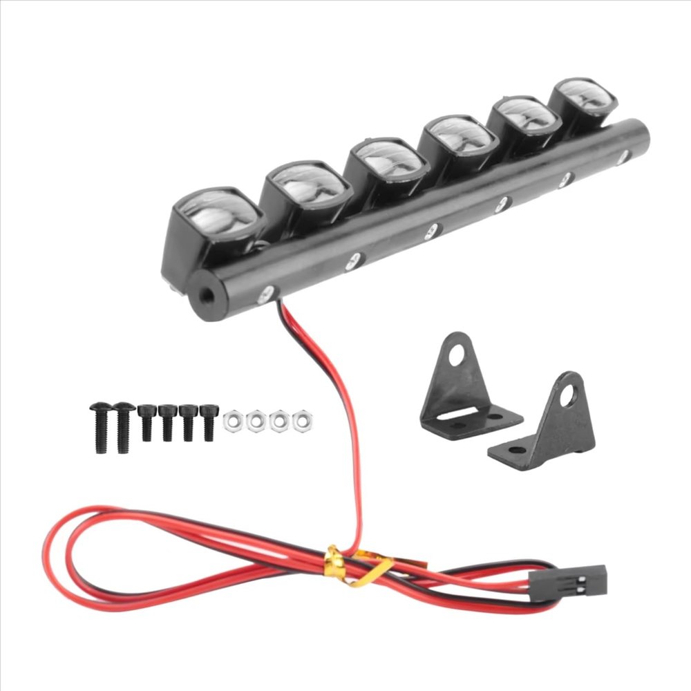 for Axial for SCX10 90046 90047 D90 for Redcat Gen7 Gen8 1/10 Bar Kit 6 Body Shell Roof Lights RC Crawler Car Truck Upgrade Accessories Rc Car Headlamps Lights