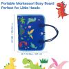 ailov Montessori Toys Busy Board for Girl Boy Christmas Birthday Gifts for Grandkids, Preschool Sensory Learning Toys for Kids, Felt Quiet Book Blue Dinosaur, Travel Toy Educational Activities view 4