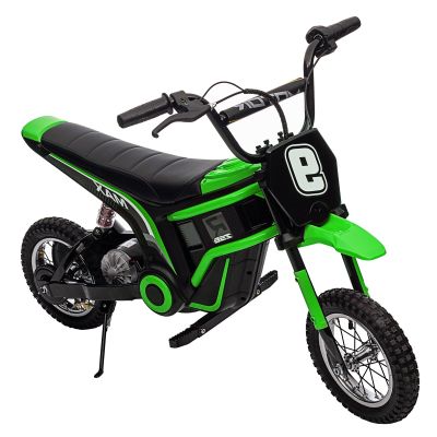 Takywep Electric Dirt Bike for Kids 8-12, 14.29 MPH,350W Motorbike for Kids, 24 V Motorcycle with 3-Speed Modes, 13.7 Miles Long-Range, Green