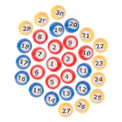 BESPORTBLE 30pcs Bingo Game Balls Lottery Balls Numbers Replacement for Bingo Machine Lightweight Non-Toxic for Parties Games and Raffles