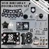18th Birthday Party Supplies, Black 18th Birthday Decorations for Boys And Girls Include 18th Birthday Cake Topper, Time To Adult Banner, Background, Balloons, Happy 18 Year Old Birthday Decorations view 2