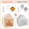 GLACER Kids Tent with Mat, Kids Castle Play Tent with Star Lights, Windows, Zippers, Children Playhouse for Indoor and Outdoor use, Gift for Boys and Girls (Beige) view 4