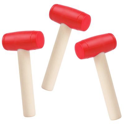 Waenerec 3pcs Toy Hammer Simulation Wooden Hammers Plastic Toddler Hammer SmallPortable Kids Maintenance Tools Toys Pretend Fake Mallet Hammers for Boys Girls