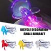 Bike Decoration Funny Small Wind Up Airplane Aircraft for Handlebar Cute Scooter Bicycle Motorcycle Cycling Accessories Gifts (Red) view 2