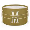 Personalized Name Round Storage Basket, Olive with Initial Letter Storage Bins Toys Clothes Blanket Snacks Organizer for Bedroom, Kitchen, Bathroom, Nursery, Shelves, Closets view 1