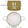 Personalized Name Round Storage Basket, Olive with Initial Letter Storage Bins Toys Clothes Blanket Snacks Organizer for Bedroom, Kitchen, Bathroom, Nursery, Shelves, Closets view 2