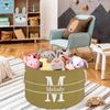 Personalized Name Round Storage Basket, Olive with Initial Letter Storage Bins Toys Clothes Blanket Snacks Organizer for Bedroom, Kitchen, Bathroom, Nursery, Shelves, Closets view 4