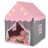 GLACER Kids Tent with Mat, Kids Castle Play Tent with Star Lights, Windows, Zippers, Children Playhouse for Indoor and Outdoor use, Gift for Boys and Girls (Pink) view 1