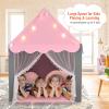 GLACER Kids Tent with Mat, Kids Castle Play Tent with Star Lights, Windows, Zippers, Children Playhouse for Indoor and Outdoor use, Gift for Boys and Girls (Pink) view 2