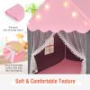 GLACER Kids Tent with Mat, Kids Castle Play Tent with Star Lights, Windows, Zippers, Children Playhouse for Indoor and Outdoor use, Gift for Boys and Girls (Pink) view 4