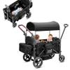 Rovique Stroller Wagon for 2 Kids,Premium Wagon for Kids with Removable Canopy,Snack Tray,All-Terrain PU Wheels & Adjustable Push/Pull Handle (Black) view 1