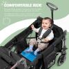 Rovique Stroller Wagon for 2 Kids,Premium Wagon for Kids with Removable Canopy,Snack Tray,All-Terrain PU Wheels & Adjustable Push/Pull Handle (Black) view 3