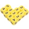 Angoily 12pcs Acrylic Number Dice, 6-Sided 0-5 Numerals, Board Game Accessory, Math Learning Dice, Yellow, 0.62 Inch view 1