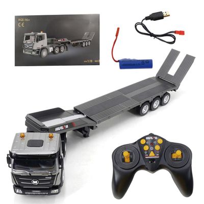 1/18 Scale RC Flatbed Trailer Model, 1318 2.4GHz RC 9CH Flatbed Trailer Model with Sound and Lights, Gift for Adults, RTR Version