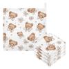 Baby Gauze Towels for Kids Soft Handkerchief Newborn 100% Cotton Bear Face Brown Absorbent 12x12 Inch 3 Pack view 1