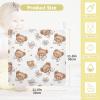 Baby Gauze Towels for Kids Soft Handkerchief Newborn 100% Cotton Bear Face Brown Absorbent 12x12 Inch 3 Pack view 3
