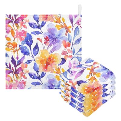 Baby Gauze Towels for Kids Soft Handkerchief Newborn 100% Cotton Botanic Watercolor Absorbent 12x12 Inch 3 Pack