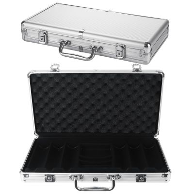 Acrux7 300PCS Capacity Empty Poker Chip Cases Aluminum Alloy Poker Chip Display Case with Key and Lock