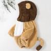 BABWWNIX Toddler Baby Boy Girl Halloween Animal Costume Fuzzy Warm Hooded Romper Funny Cosplay Zip-Up Jumpsuit Outfits Gifts (D-Khaki, 0-3 Months) view 4