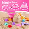 AuntyFey Collapsible Beach Toys for Kids Ages 4-8, Sand Toys for Toddlers Ages 3-4-8, Beach Toy Set with Collapsible Beach Buckets, Sandbox Toy for Kids view 3