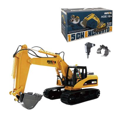 rcxperts Rc Construction Vehicles, HUI-NA 1535-1 1/14 Scale 2.4GHz RC 15CH Excavator Grill Grabber Model, Powered Construction Vehicles Toys Gifts (RTR Version)