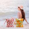 2Pcs Fruits Wet Bags 12x10 Inch, Strawberry Orange Waterproof Travel Laundry Bags, Reusable Wet Dry Bag for Swimsuit Beach Diapers Dirty Yoga Gym Clothes, Travel Gifts for Women Friend Travelers view 4