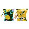 2Pcs Lemon Wet Bags 12x10 Inch, Flowers Waterproof Reusable Wet Dry Bags, Summer Washable Travel Laundry Bag for Swimsuit Beach Diapers Dirty Yoga Gym Clothes, Lemon Gifts for Women Friend Travelers view 1