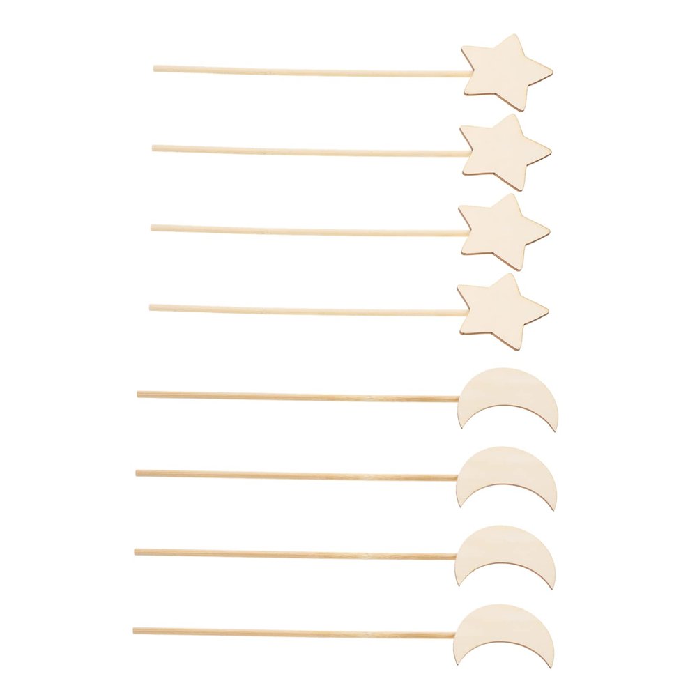 BESPORTBLE 8Pcs Fairy Wands for DIY Wooden Wand for Creative Fun for Parties Birthdays and Imaginative Play Safe Crafting Activity