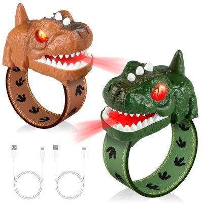 cxjoigxi Dinosaur Walkie Talkies for Kids, Dinosaur Toys, Rechargeable Wrist Walkie Talkie with Flashlight, Outdoor Adventure Camping Gear, T-Rex Dino Toy Birthday Gifts for Boys Girls 3-12 Years Old