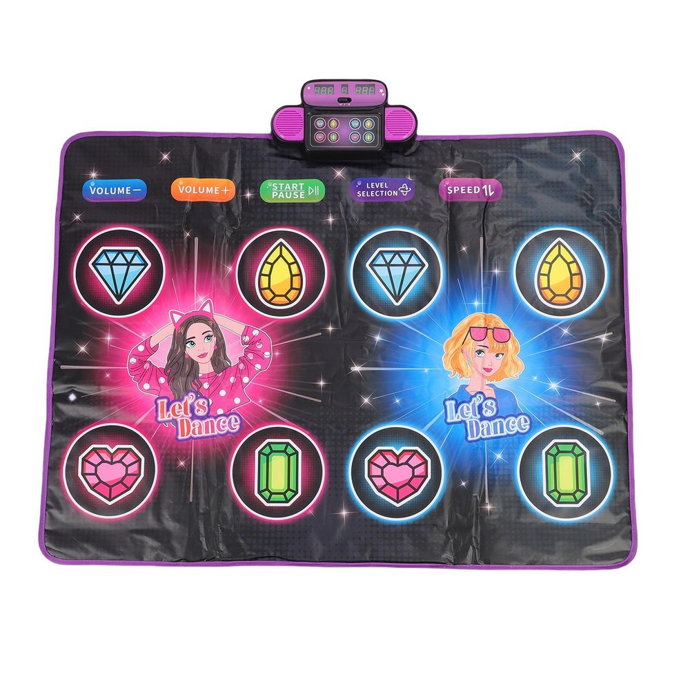 Dance Game Mat for Kids, Light Up Electronic Dance Pad with Single or Double Players Mode, 8 Key Dancing Toys Music Games with Wireless Bluetooth, Challenging Levels for Kids
