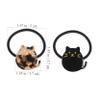 NIYANGLE Cute Cat Hair Rings Set 2pcs Tortoiseshell Black Hair Accessories for Girls for Kids for Everyday Use view 2