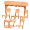 Abaodam 1 Set Miniature Furniture Set Dollhouse Dining Table and Chair Model Safe Plastic Accessories for Living Courtyard and Micro Scene Decoration view 1