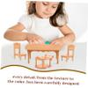 Abaodam 1 Set Miniature Furniture Set Dollhouse Dining Table and Chair Model Safe Plastic Accessories for Living Courtyard and Micro Scene Decoration view 3