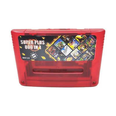 SNES/SFC Game Cartridge with 800+ Games - DSP Chip Support, 8GB TF Card, Fast Loading, REV 3.0 Game Card for SNES 16 Bit Video Game Console Cartridge (US/JP/EU Compatible) (Red)