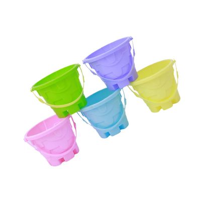 Abaodam 5pcs Beach Bucket for Fun Plastic Sand Buckets for Lightweight and Creative Design for Beach and Backyard Activities Random Color