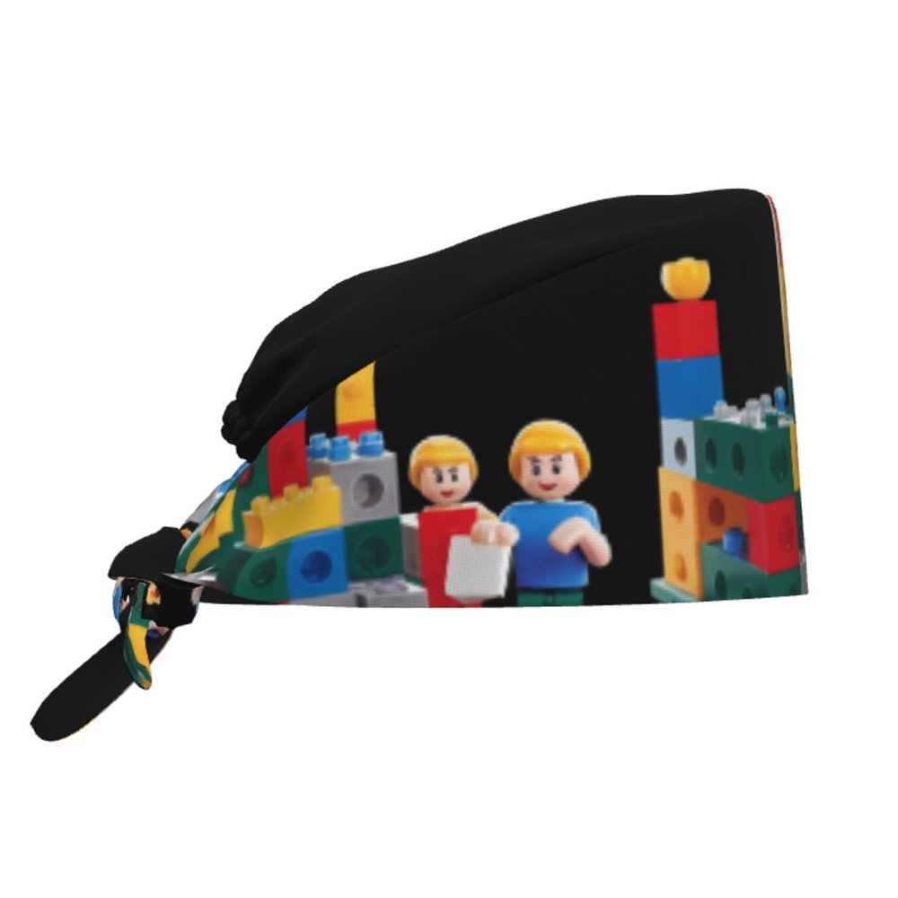WHJSHOP Breathable Work Hat Building Block Toys Pattern Premium Peach Skin Velvet Adjustable, Soft, Versatile