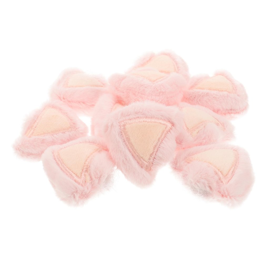 CORHAD 10Pcs Plush Cat Ear Decor for DIY Crafts Vibrant Stuffed Animal Ears Headdress Accessories for Handmade Projects Hairpieces Phone Cases and School Art Kits