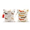 2Pcs Dog Wet Bags 12x10 Inch, Cute Dogs Waterproof Travel Laundry Bags, Washable Reusable Wet Dry Bag for Swimsuit Beach Diapers Dirty Yoga Gym Clothes, Dachshund Gifts for Women Friend Travelers view 1