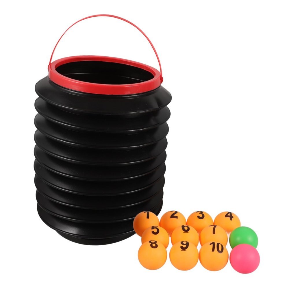 Mipcase Set of Plastic Numbered Lottery Balls for Party Games Small Seamless Raffle Balls with Bucket Fun Game Props for Raffles Drawings and Activities