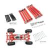 8pcs Metal Chassis Pull Rods Fixed Link Suspension Tie Rod Compatible with D90 D91 D96 D99 D99S MN90 1/12 RC Car Upgrade Parts(Red) view 2