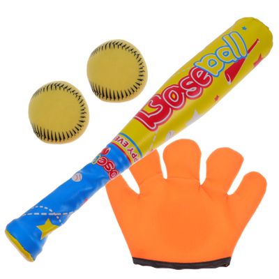 BESPORTBLE 1Set Baseball Set Fun Outdoor Sports Catch Balls Game for Boys Safe Bat Balls for Backyard Park School Random Styles Included