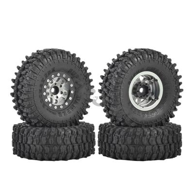 1.55 Inch Metal Beadlock Wheels and Off Road Tires Suitable Compatible with 1/10 1/12 RC Toy Cars Compatible with Jimny FMS UTB18(GM-4PCS)