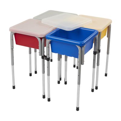 Back2School Express Adjustable Quad Sensory Tables with Lids, Childrens Furniture, Primary