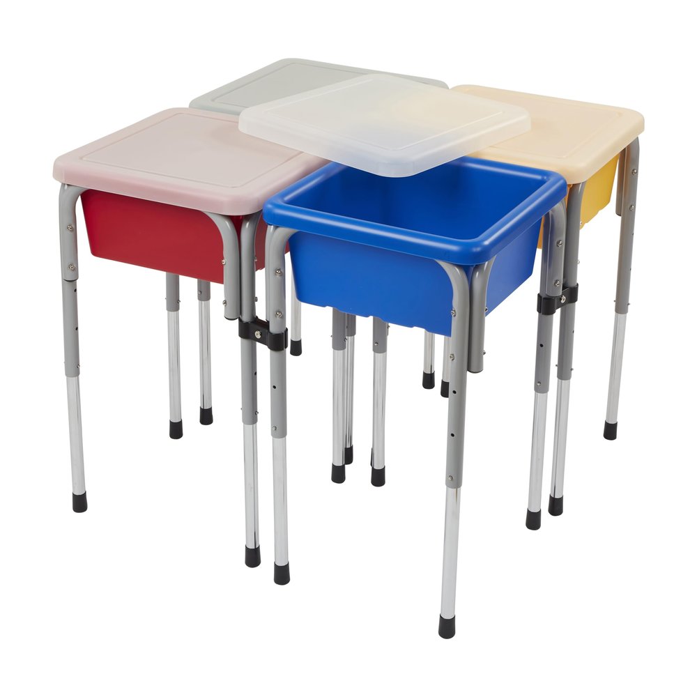 Back2School Express Adjustable Quad Sensory Tables with Lids, Childrens Furniture, Primary