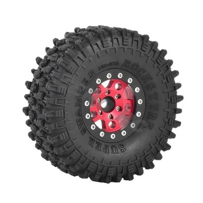 1.55 Inch Metal Beadlock Wheels and Off Road Tires Suitable Compatible with 1/10 1/12 RC Toy Cars Compatible with Jimny FMS UTB18(RD-1PC)
