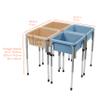 Back2School Express Quad Sensory Tables with Lids, Adjustable Table, Sand/Powder Blue view 2