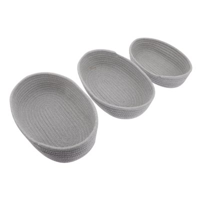 3pcs Cotton Rope Woven Storage Multipurpose Organizer Bins for Nursery Bathroom Living Stylish Home for Clothes and Sundries